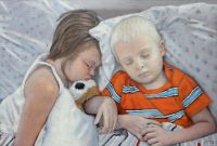 Śpiące dzieci, olej, 47x50cm, 2012